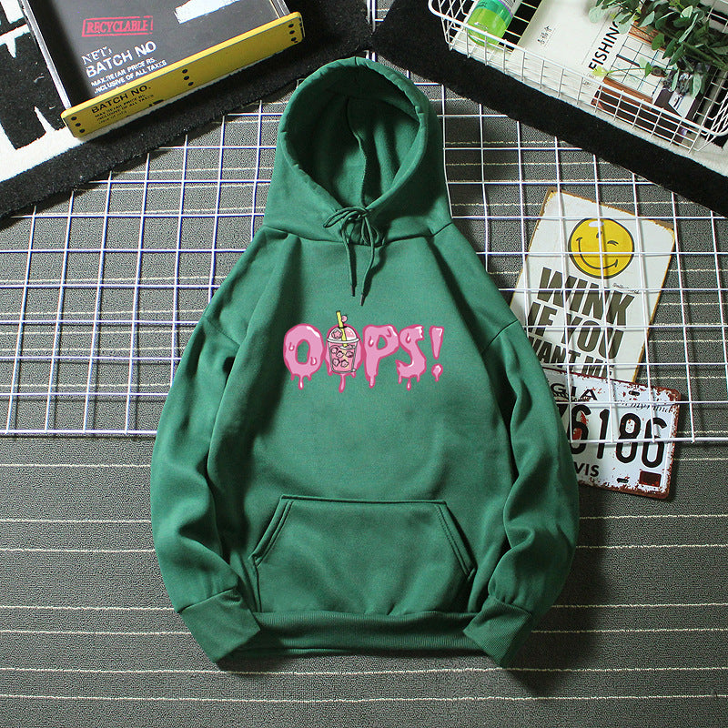 Kvinders hoodie med iøjnefaldende print Skovae