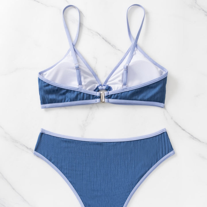 Damer Sporty Højskåret Bikini med Ringdetalje Skovae
