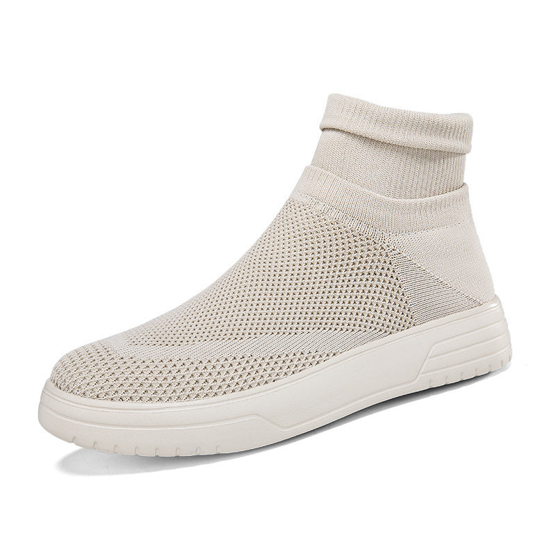 Herrer High-Top Åndbar Strik-Sneaker med Dæmpning Støtte Stilla