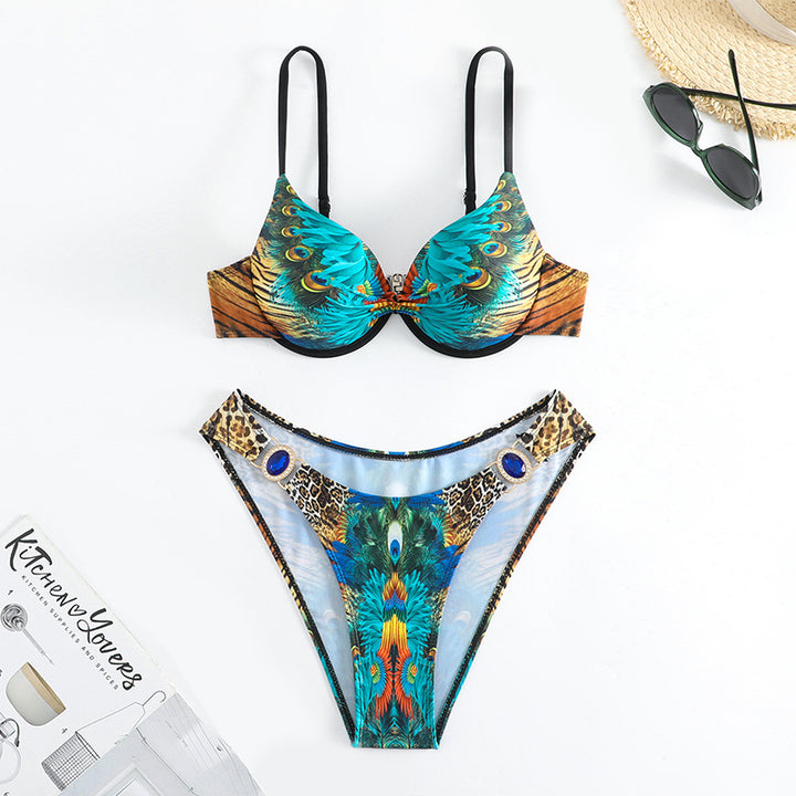 Dame Premium Triangel-Bikini med dekorative smykkedetaljer Skovae