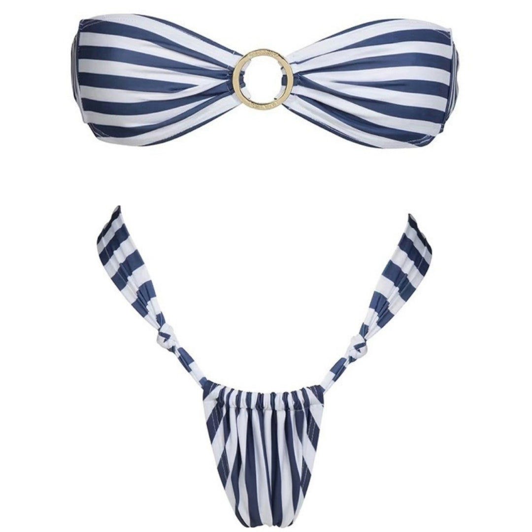 Dame Bandeau-bikini-sæt med ringdetaljer Stilla