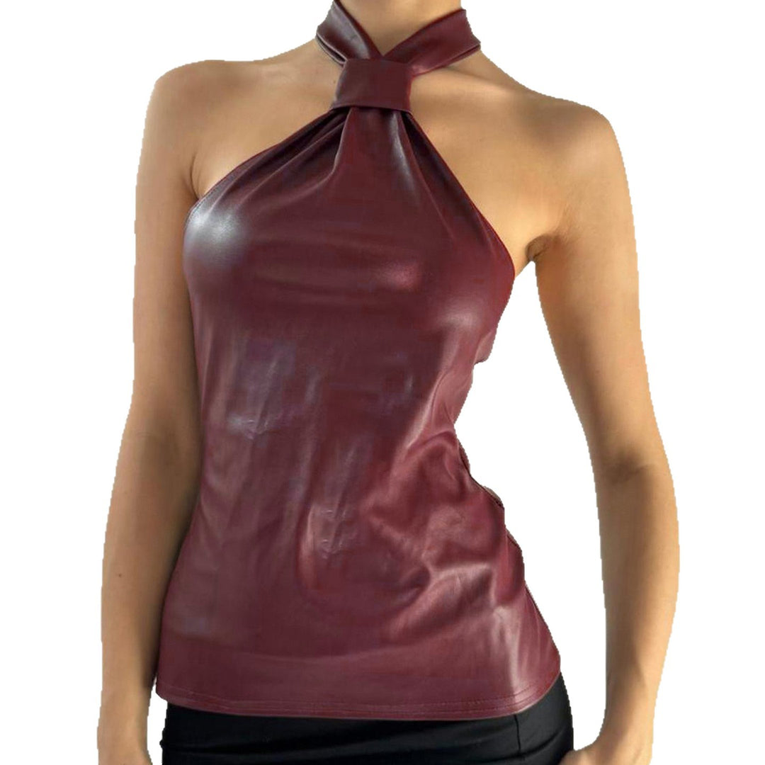 Dame Trendy top med asymmetrisk snit og høj krave Skovae
