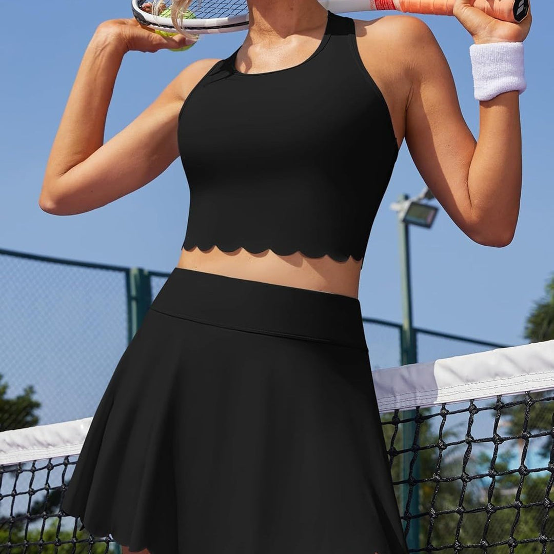 Dame Sporty Tennis Sæt med fashionabelt kant Skovae