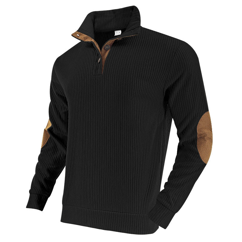 Herrer Pullover med struktureret ribdesign og elegante knapdetaljer Stilla