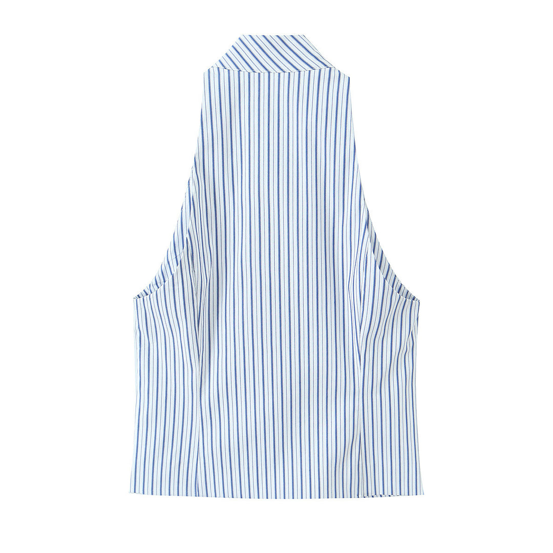 Dame elegante stribede shorts i klassisk skæring Skovae
