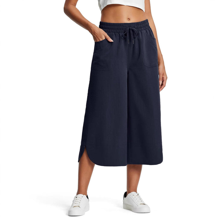 Damer casual culotte med elastisk talje og praktiske sidelommer Stiila