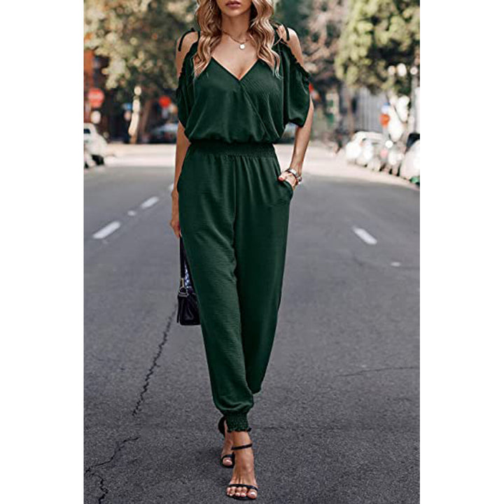 Damer Elegant Jumpsuit med skulderfrihed og smalle ben Stilla