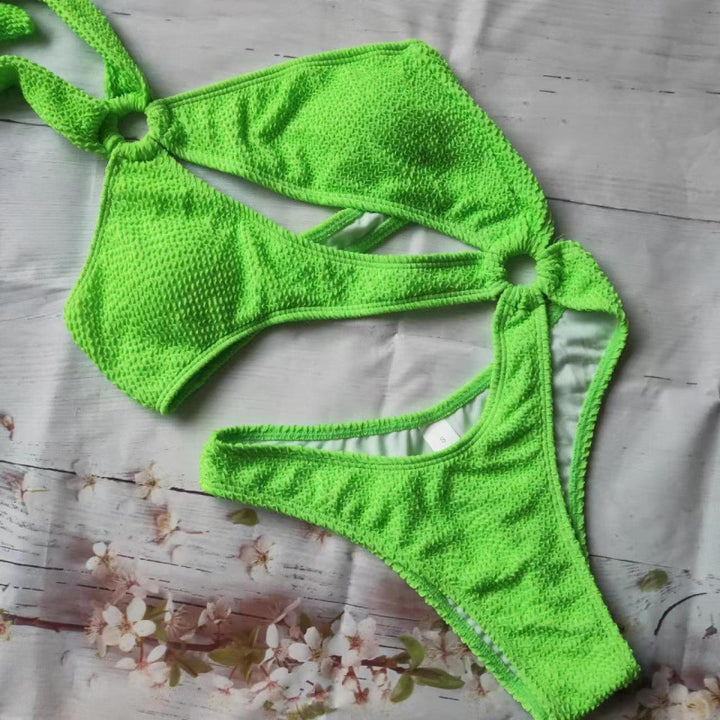 Dame Triangle-Bikini med spændende cut-out og elastisk stof Skovae