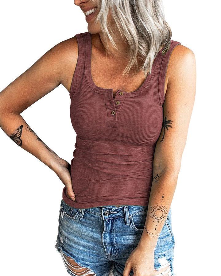 Kvinder Rib-Henley-Top Stilla