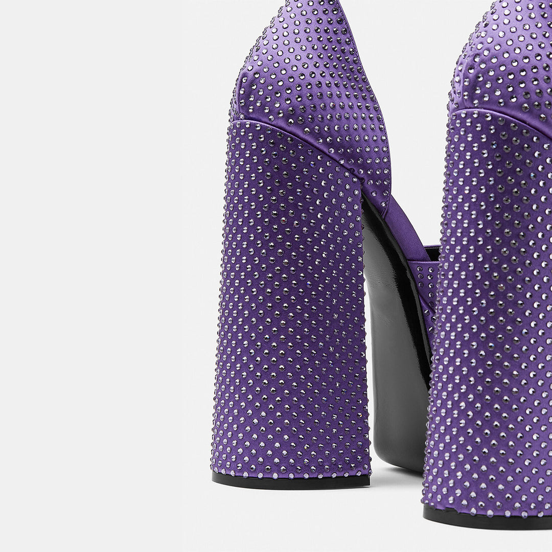 Femme Strass-besatte Chunky Platform Sandaler Stilla