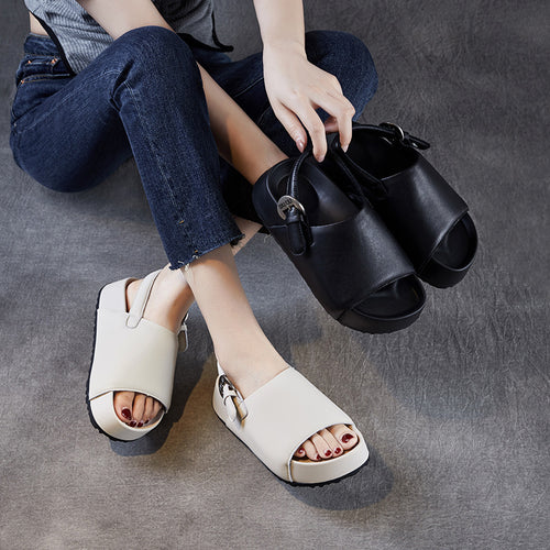 Dame stilfulde Slingback Slide Sandaler med forhøjet plateau Stilla