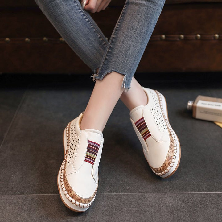 Dame Komfortable Slip-on Sneakers med åndbar perforering Stilla