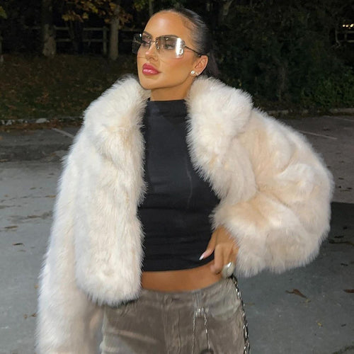 Dame Krammelig Cropped Jakke med elegant Krave Stilla