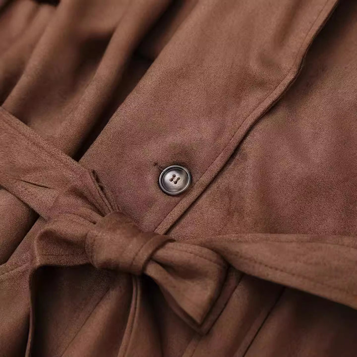 Dame elegant Suede Trenchcoat Stilla