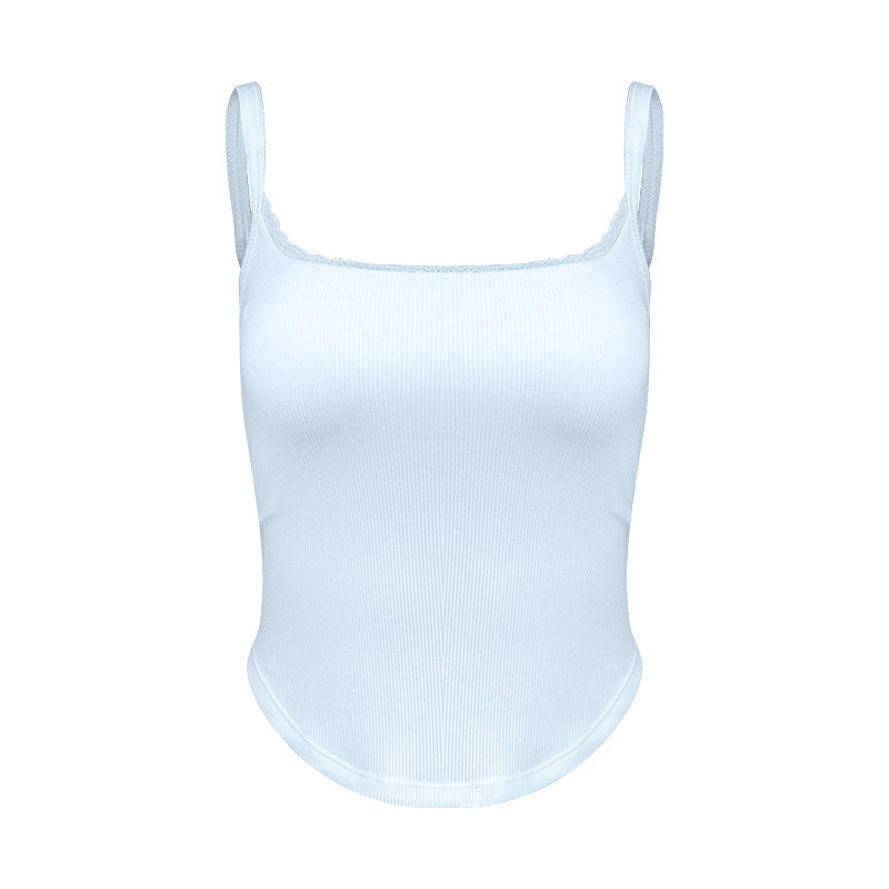 Dame figurtilpasset rib-top med justerbare stropper og elastisk kant Stilla