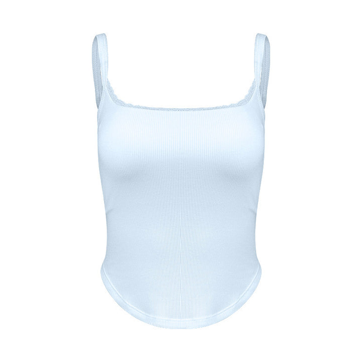 Dame figurtilpasset rib-top med justerbare stropper og elastisk kant Stilla