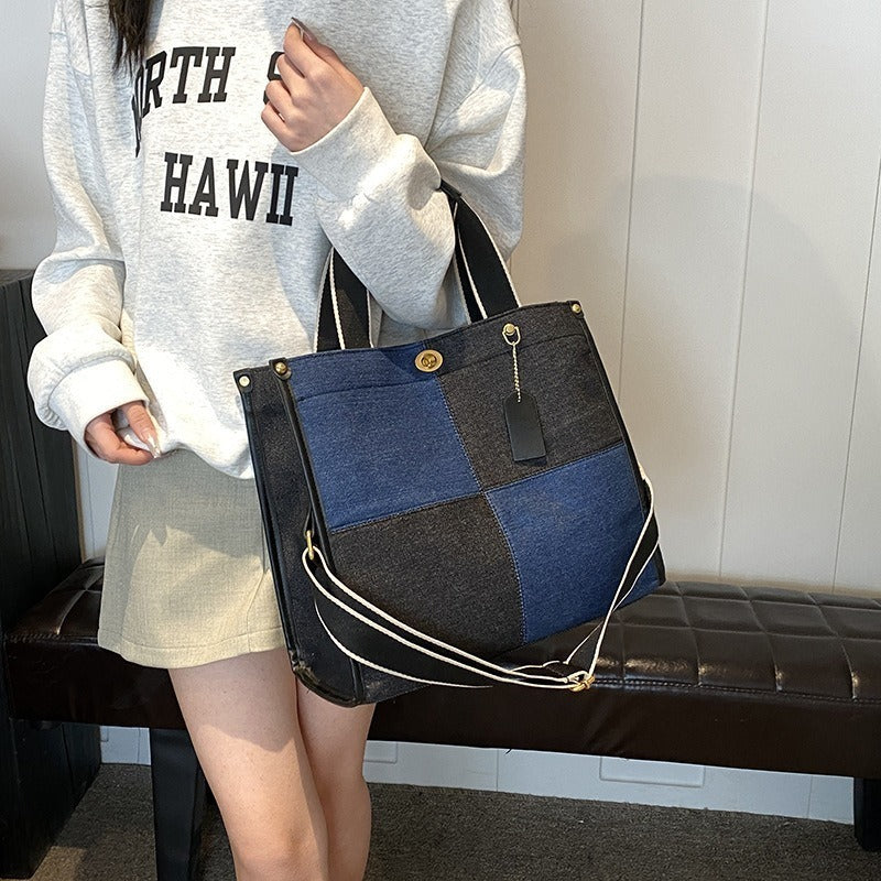 Femme nutidig patchwork skuldertaske Stilla