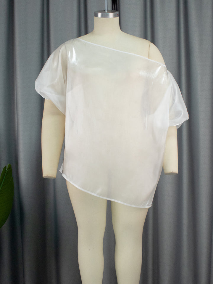 Dame Transparent Chiffon-Bluse Skovae