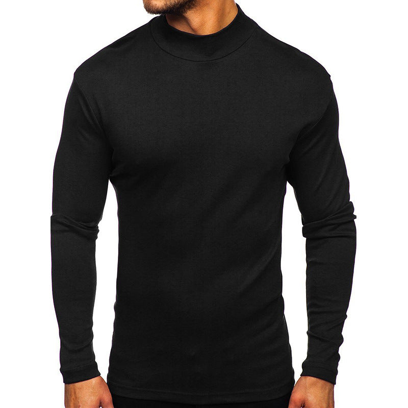 Herrer langærmet T-shirt med høj krave og funktionelt design Stilla