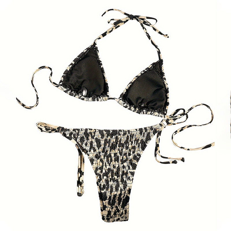 Dame triangel-bikini-sæt med raffineret emballagedesign og bånd Stilla