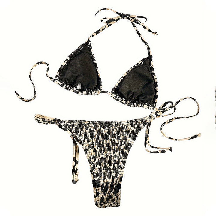 Dame triangel-bikini-sæt med raffineret emballagedesign og bånd Stilla