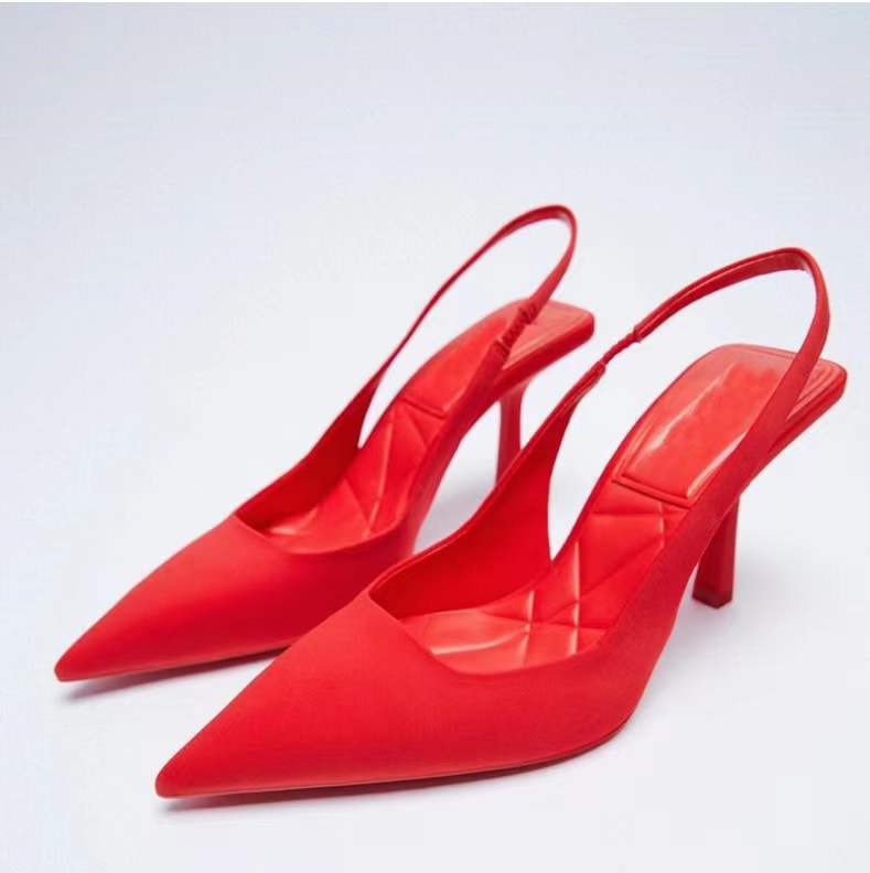 Dame Slingback Pumps med elegant dyb V-udskæring og stiletto hæl Stilla