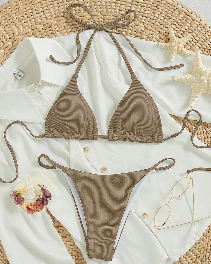 Dame Triangel-Bikini med fine ruffle-detaljer Skovae