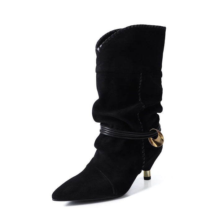 Dame Slouchy Anklet støvler med dekorativt spænde-detalje Stilla