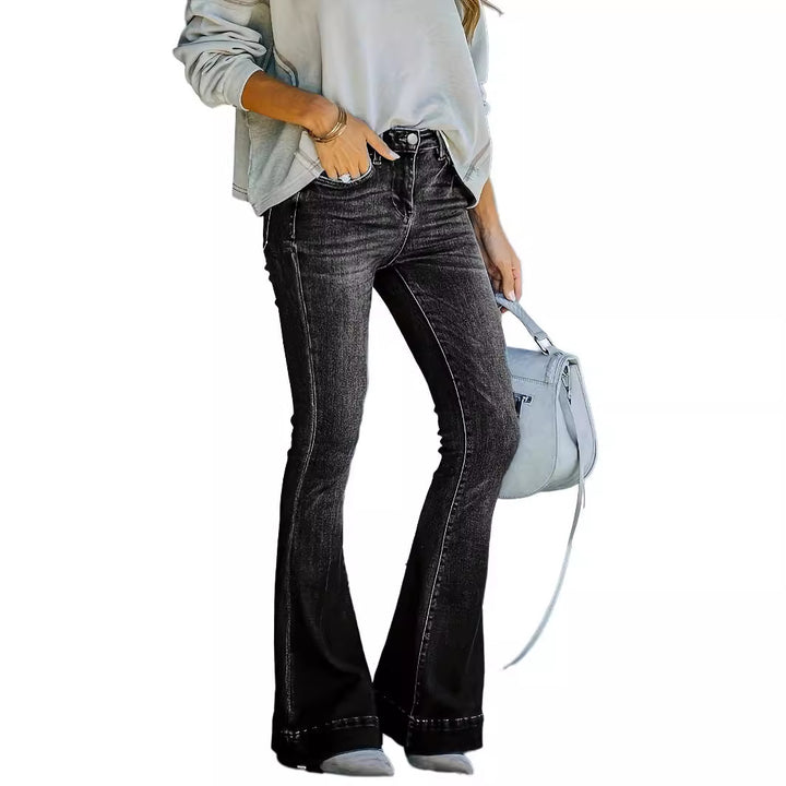 Dame Bootcut Jeans med højtaljet design og behagelig stretch Stilla