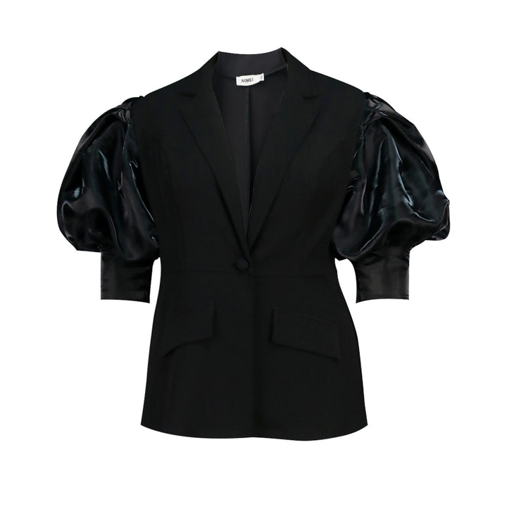 Dame blazer med voluminøse puffærmer Skovae