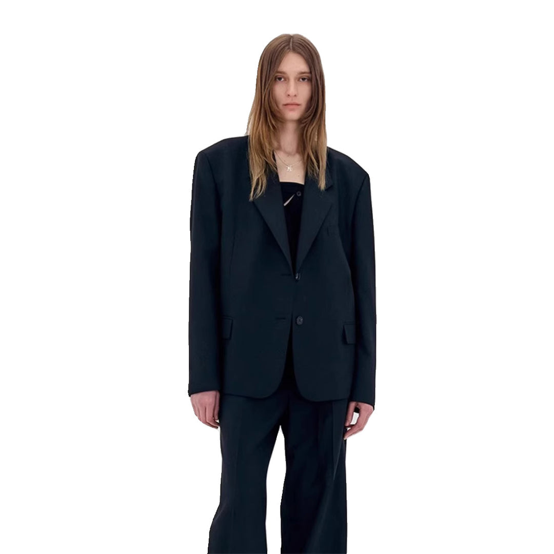 Dame stilfuld oversized blazer med subtilt ternet mønster Stilla