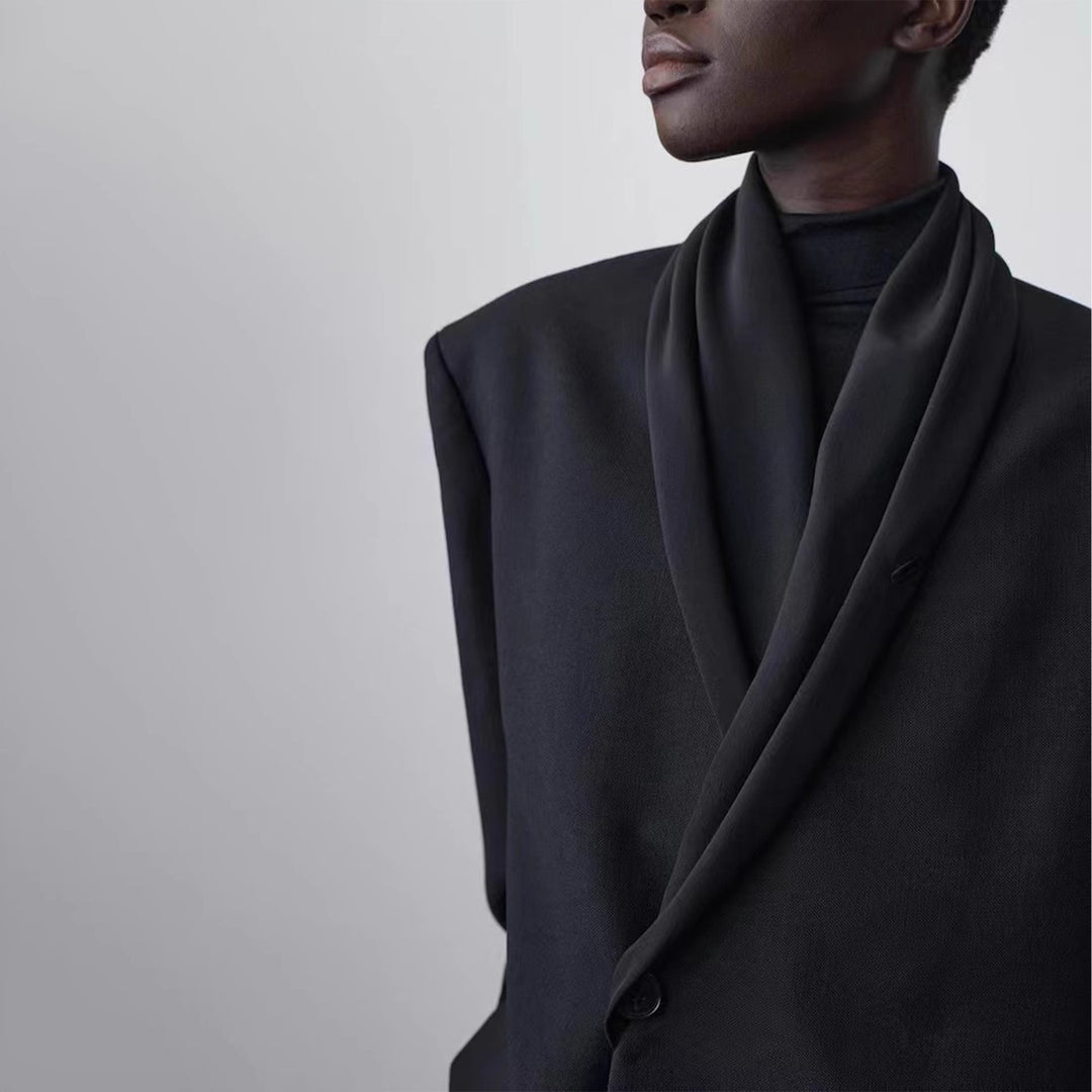 Kvinders Moderen Oversize Blazer med Draperet Front Stilla