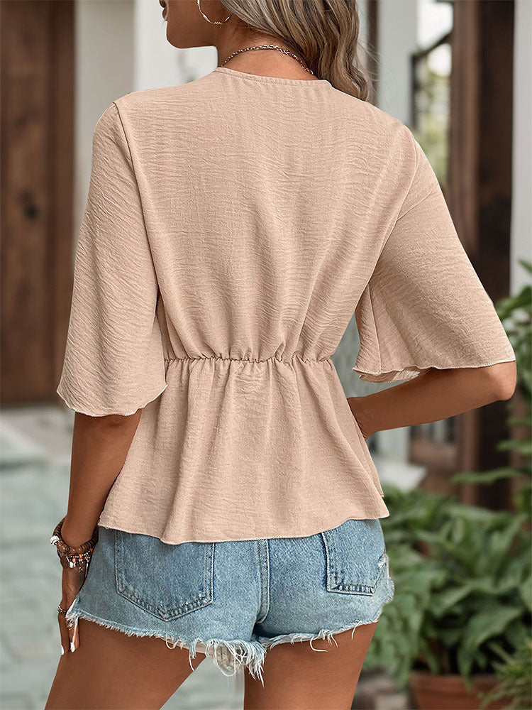 Dame Flettet Bindesjal-Bluse Stilla