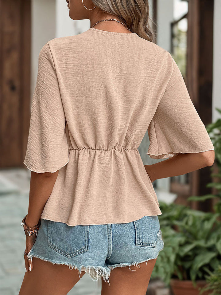 Dame Flettet Bindesjal-Bluse Stilla