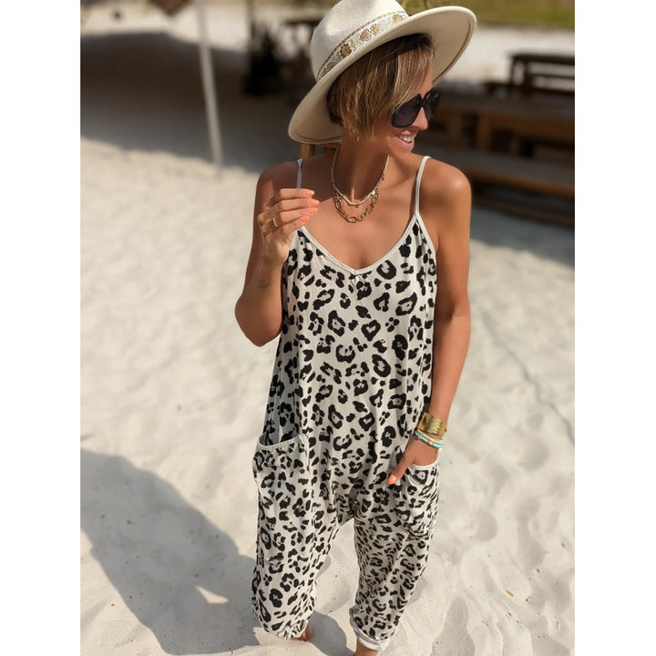 Dame Lækkert Leopard Tryk Overalls Stilla