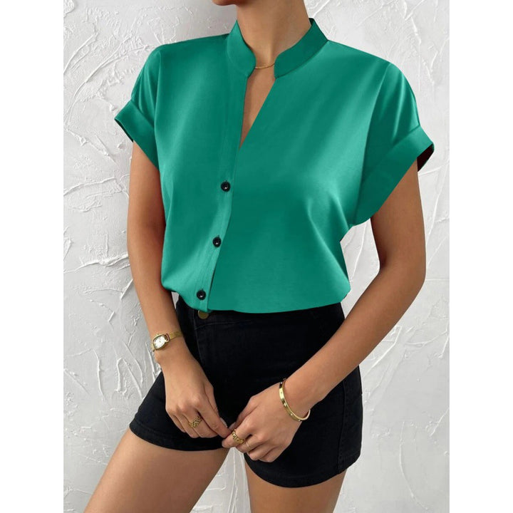 Dame Chic Mandarinkrave Bluse Stilla