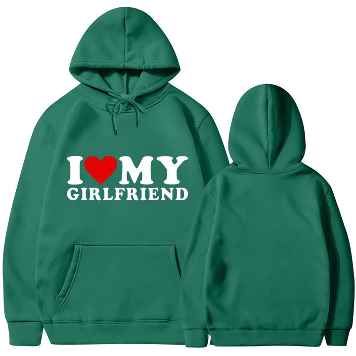 Kvinders afslappede hoodie med hjertegrafik Skovae