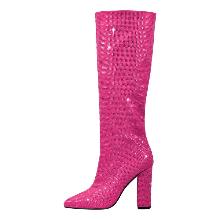 Femme Sparkling Højglans Stiletto Støvler Stilla