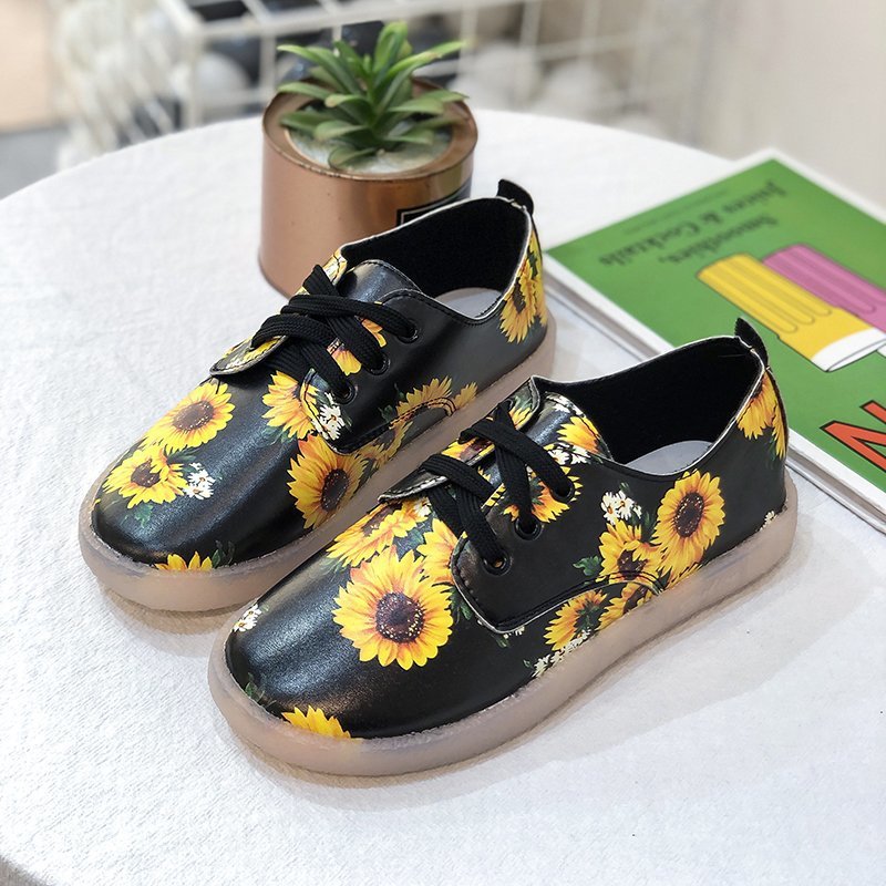 Dame mode sneakers med solsikke mønster og skridsikker sål Stilla