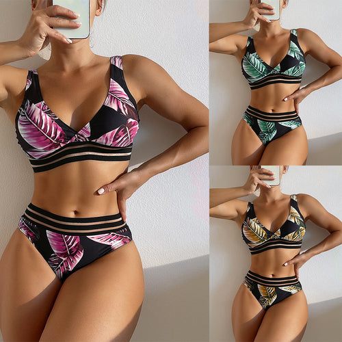 Dame bikini sæt med V-hals og sporty design Stilla