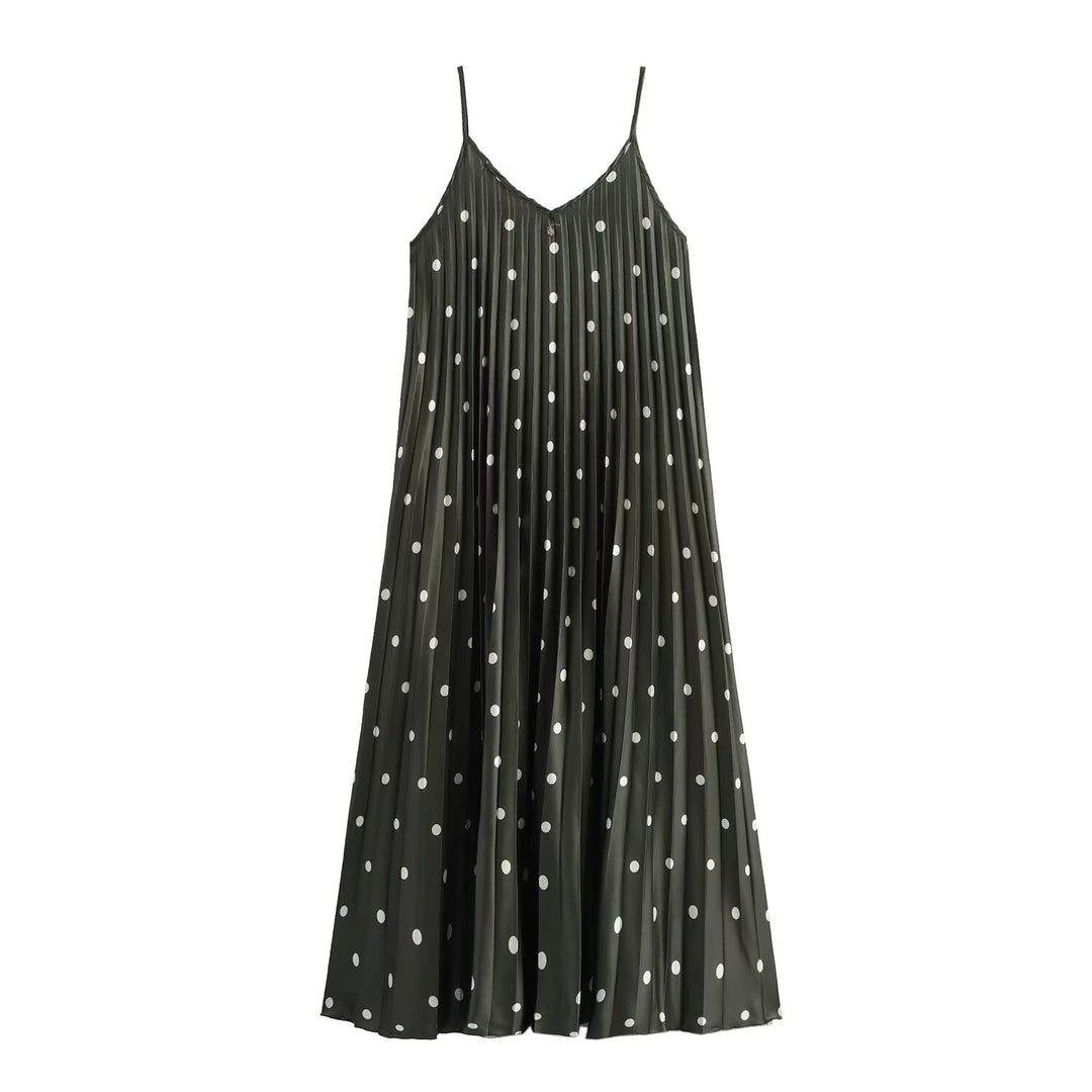 Femme Letvægts Plisseret Spaghetti-Strop Maxi Kjole Stilla