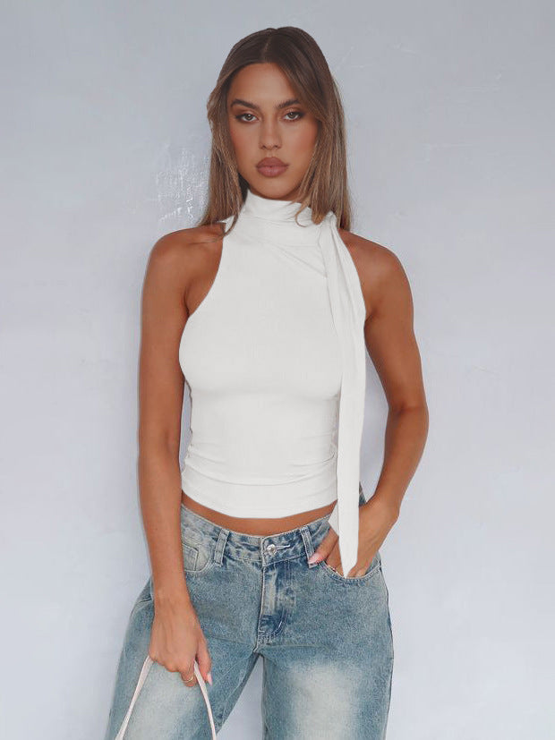 Dame Top med asymmetrisk snit Stilla