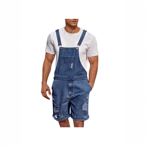 Herrer denim-covery shorts i afslappet design med påsyede lommer Skovae