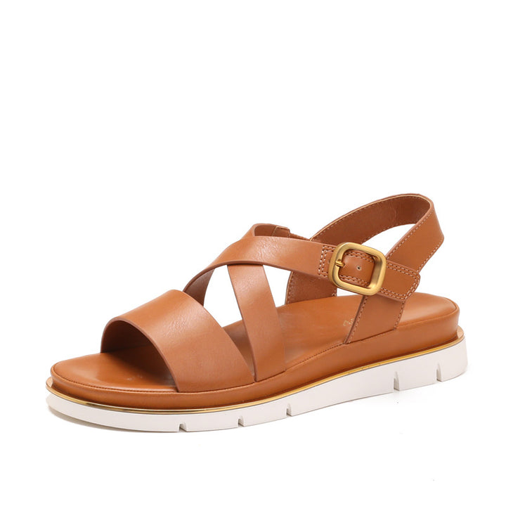 Dame sandaler med stilfuldt krydsremdesign og komfortabel sål Stilla
