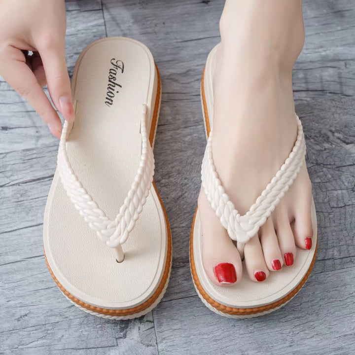 Dame Komfortable Flip-Flops med flettede remme og ergonomisk sål Stilla