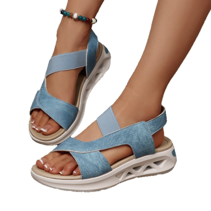 Dame Åndbare Platform-Sandaler med dæmpende sål og elastiske remme Stilla