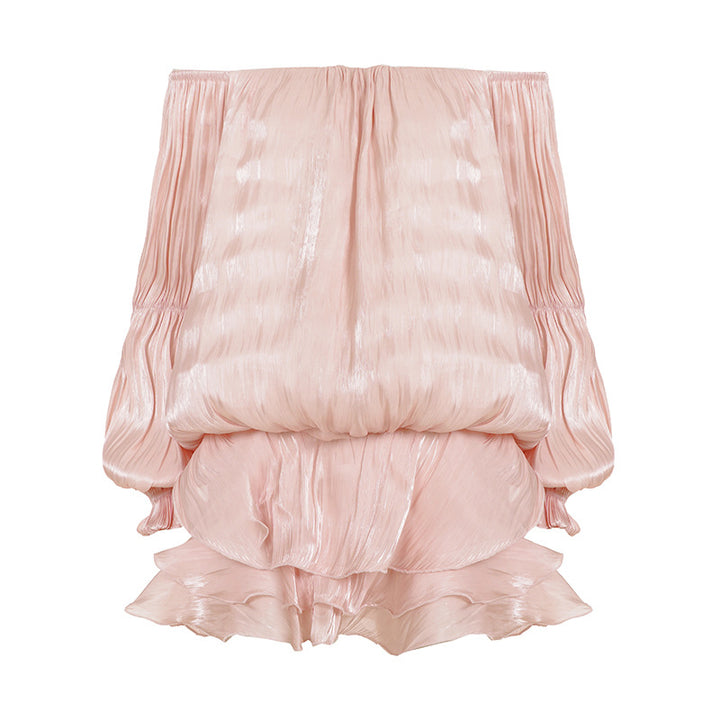 Dame luftigt Off-Shoulder kjole med flæser Skovae