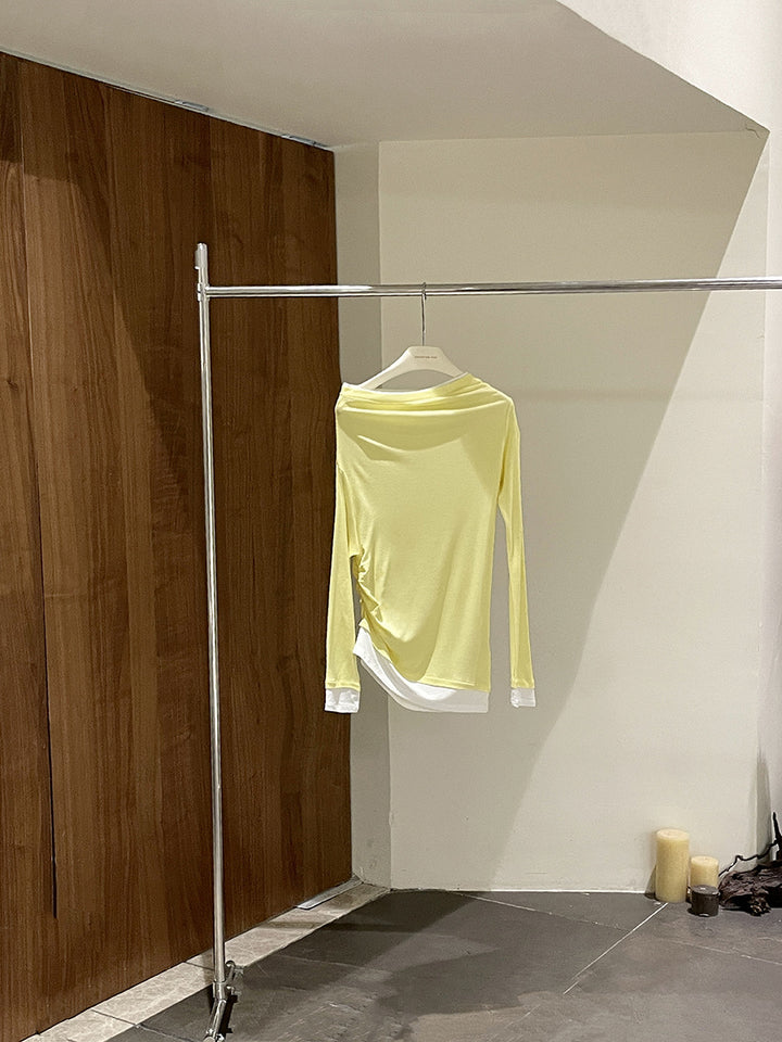 Damer Elegant asymmetrisk langærmet skjorte med højkvalitets detaljer Stilla