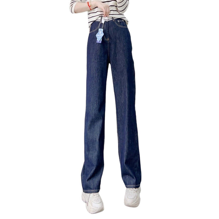 Dame Bredskårne High-Waist Jeans med struktureret denim og elegant look Stilla