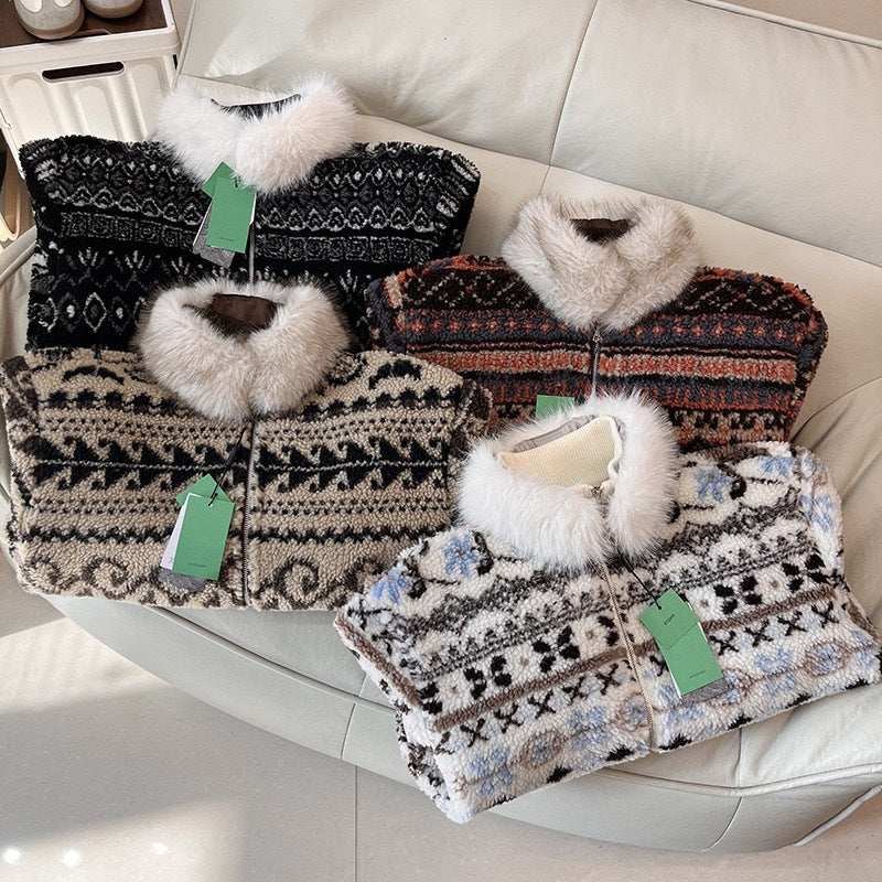 Kvinders fashionable teddyjakke med polstret krave Stilla